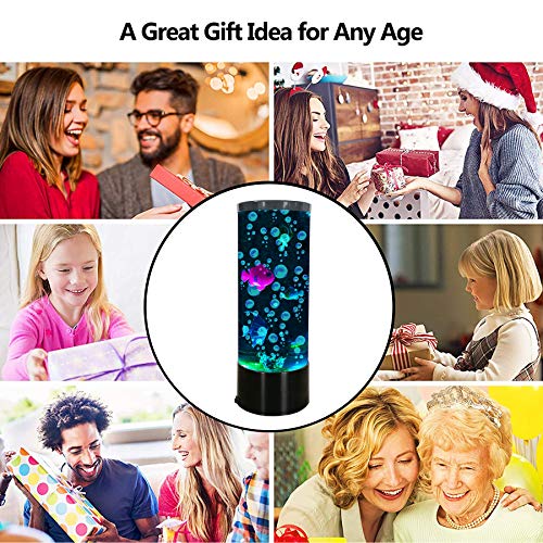 Mini Fish Lava Lamp Bubble Led Multi-Color Changing Aquarium Light With 4 Artificial Fish Night Light For Home Office Living Room Decor Gifts For Men Women Kids #TOP3