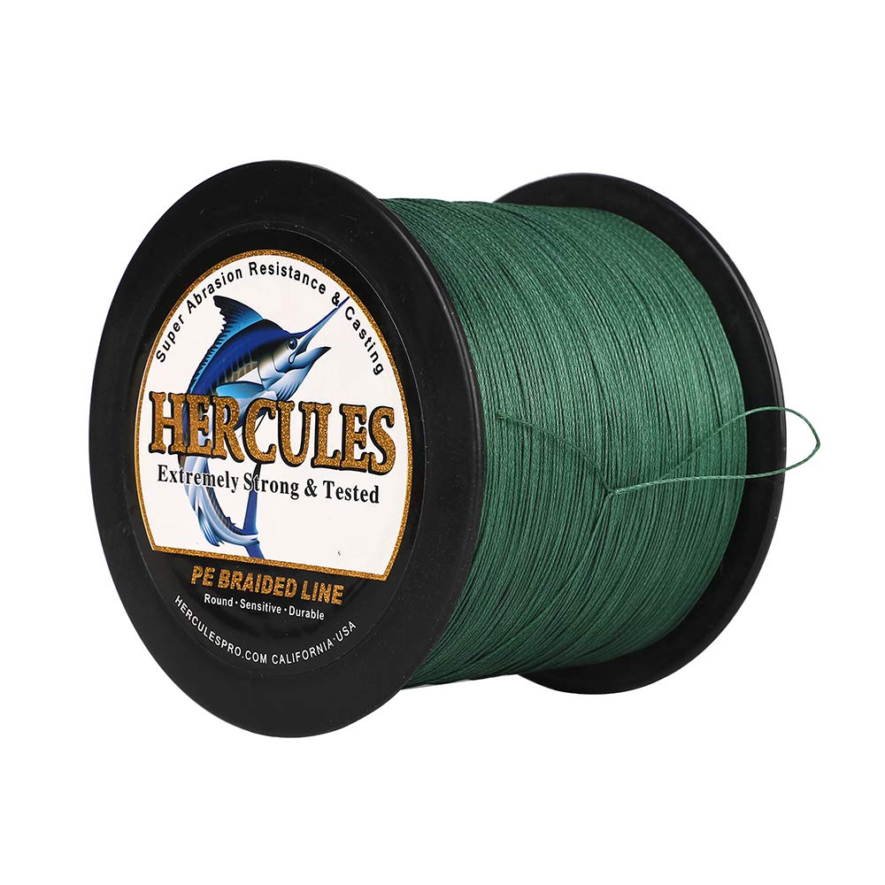 Hercules Super Cast 1000M 1094 Yards Braided Fishing Line 120 LB Test for Saltwater Freshwater PE Braid Fish Lines Superline 8 Strands - Green, 120LB (54.5KG), 0.58MM โ image 1