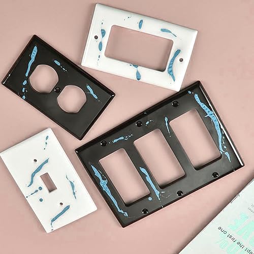 Miniatura 3 de 4 piezas de molde de silicona de resina para panel de interruptor de luz, cubierta de interruptor de salida de luz, molde de resina rectangular,