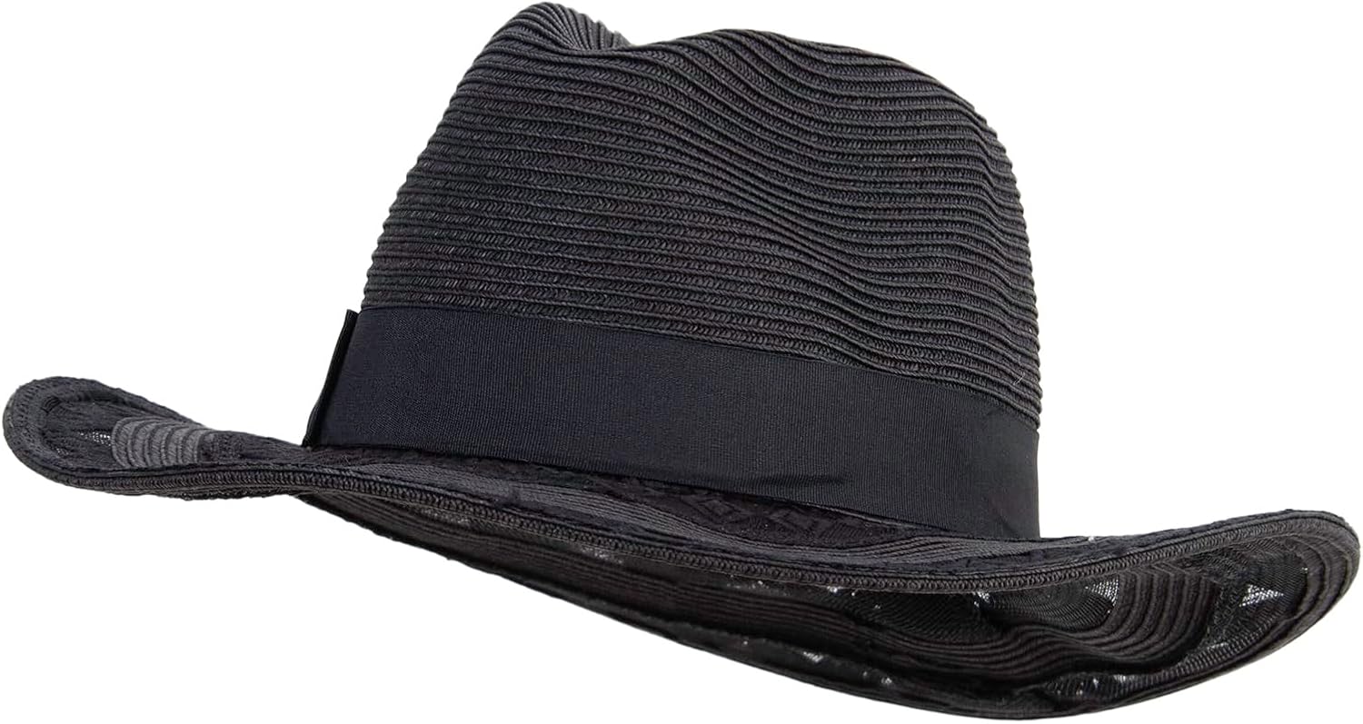 Women's Sheer Diamond Fedora Crown Hat