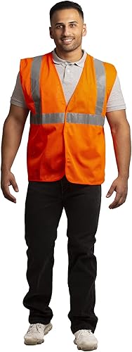 Miniatura 4 de JORESTECH Chaleco de seguridad reflectante de alta visibilidad con impresión de transferencia de calor personalizado (naranja)