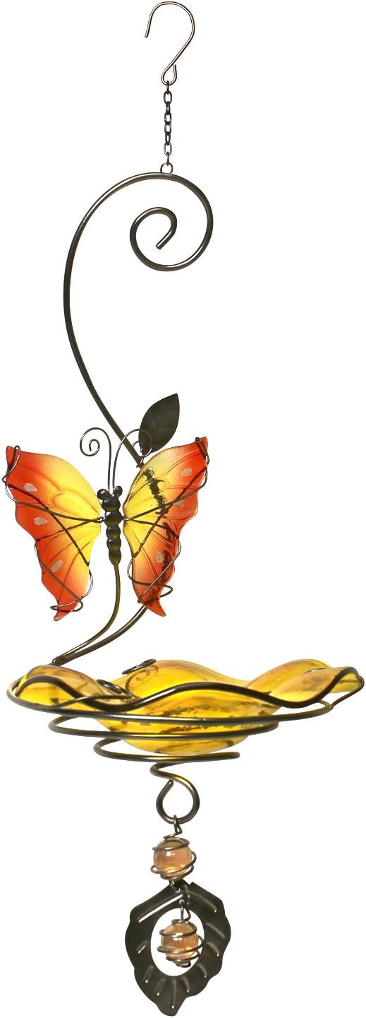 Heath Outdoor Products 21522 Butterfly Bliss Bird Feeder or Bath, Yellow