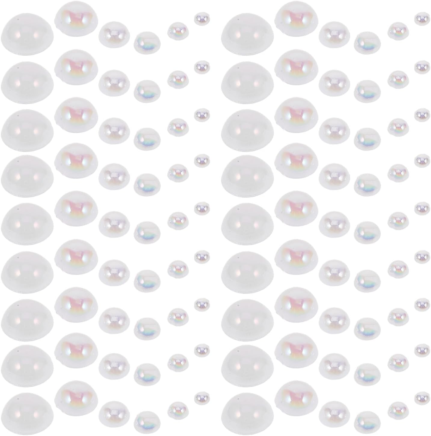 ULTECHNOVO Faux Tiny Pearls for Nails 12-Compartment Flatback Half Round White Plastic Nail Art Charms DIY Manicure Accessories