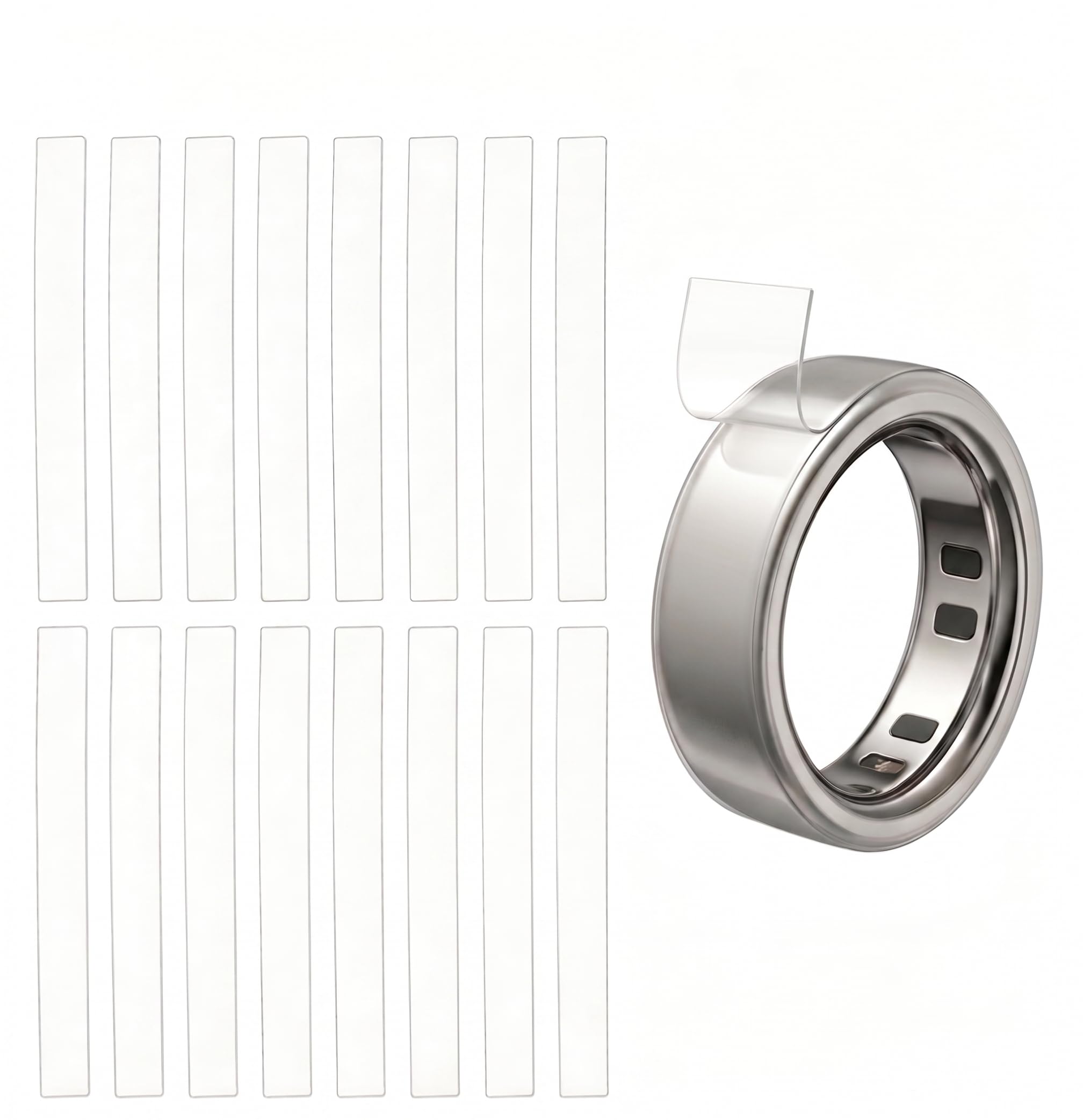 Seltureone 16 Pack Ring Cover for Oura Ring Gen 4/4 Ceramic/Gen 3 Skin Ring Protector, Scratch-Resistant Ultra Thin & Clear Invisible TPU Protective Film for Oura Ring 4 Cover - Clear (Size 5/6/7/8)