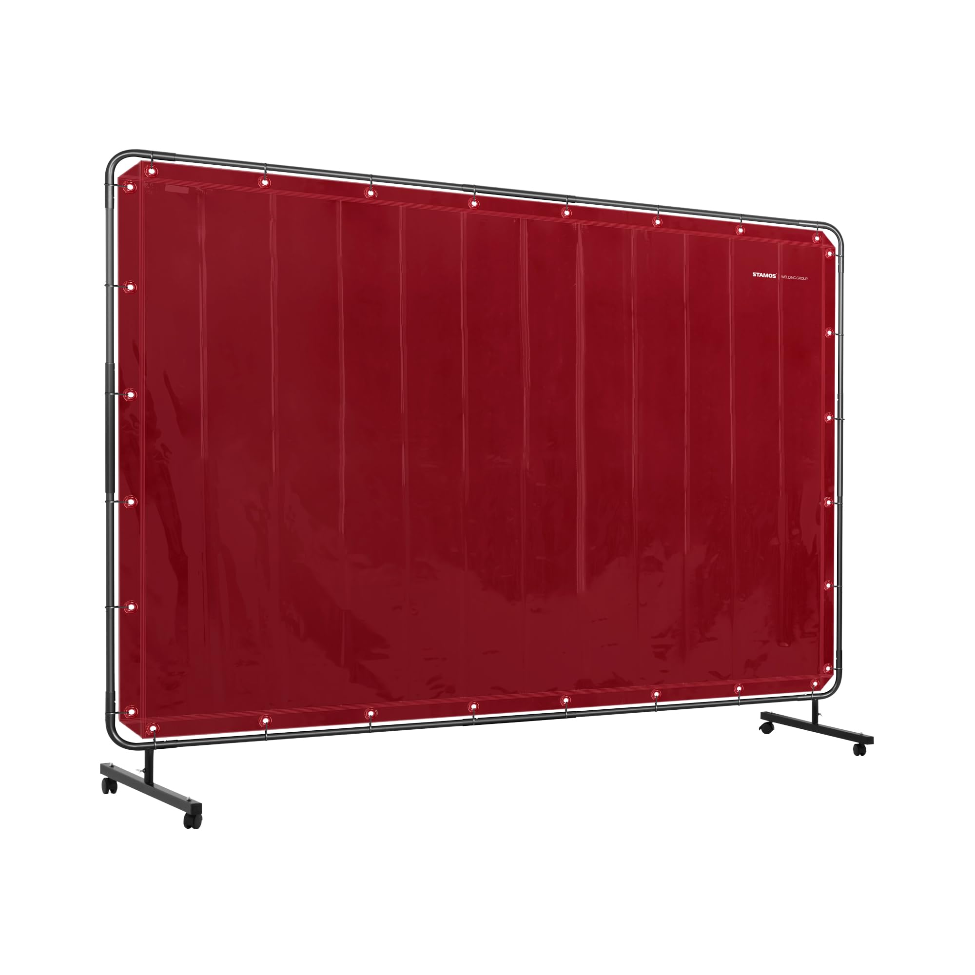 Stamos Welding Group Rideau De Soudure Bâche Ignifugée Écran De Protection Ignifugé Accessoire SWS04 (240 x 180 cm, Conformité EN ISO 25980, Coutures KEVLAR®, Vinyle 0,4 mm, Cadre En Acier Inclus)