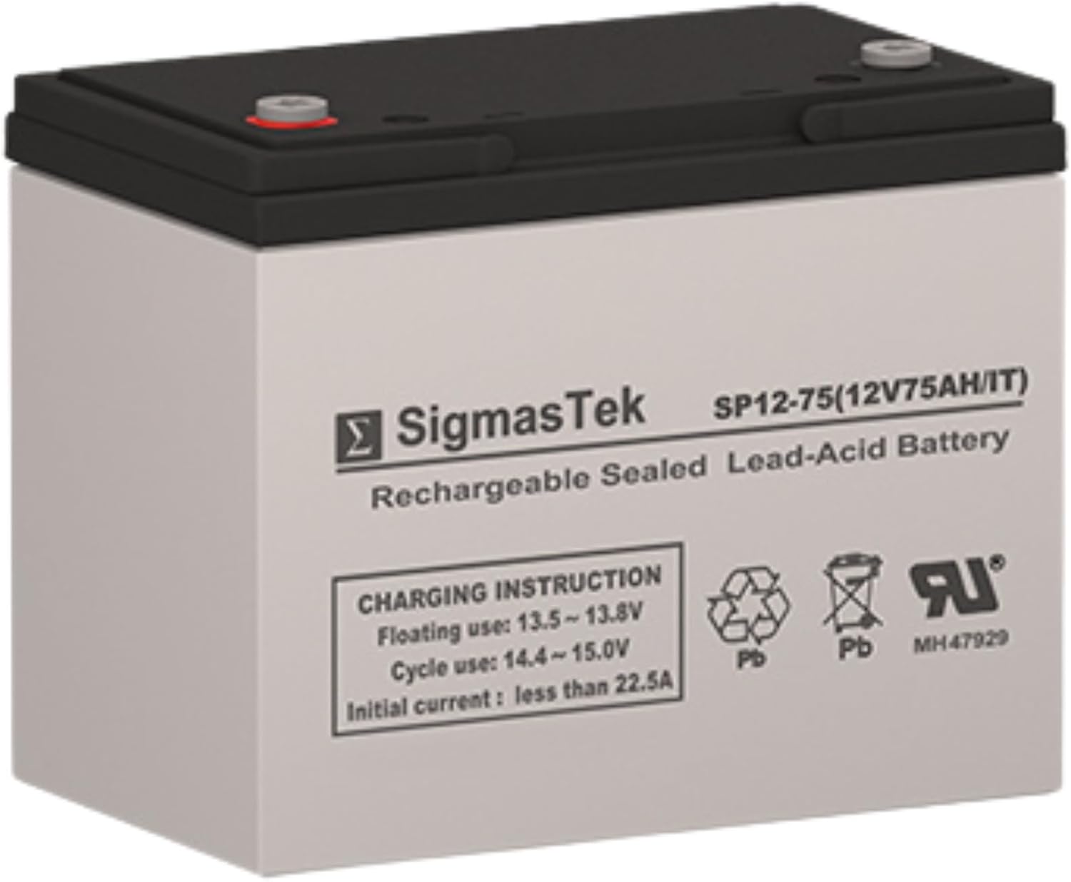 SigmasTek APC RBC14, RBC13, Eaton Powerware 153302035-001 Compatible Battery, 12V 75Ah IT SP12-75 (IT)