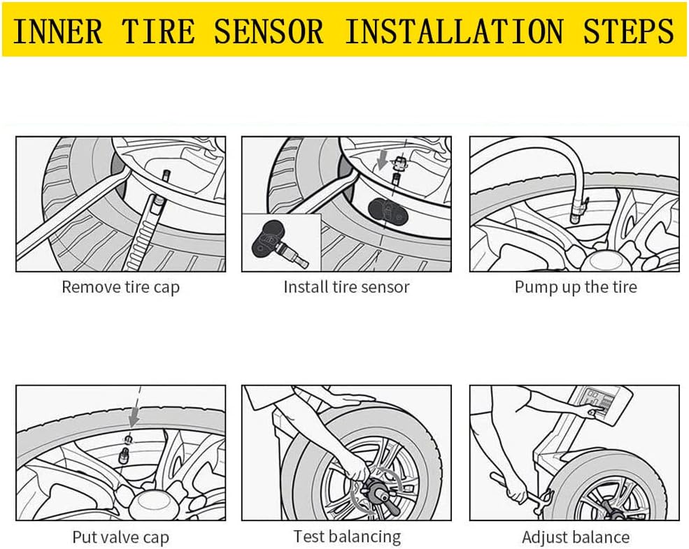 DaRui 315MHz TPMS Tire Pressure Sensor 4-Pack Pre Programmed for Chevrolet Pontiac Cadillac Replacement for 15268606