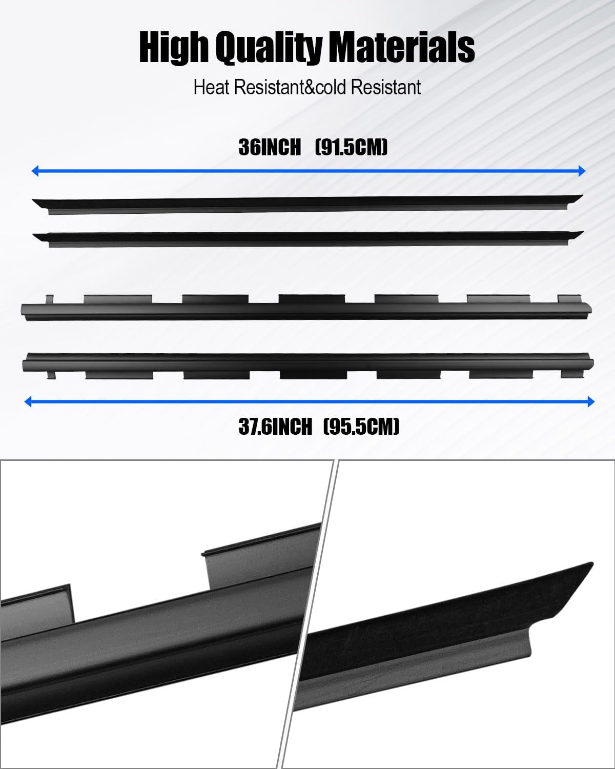 Inner & Outer Window Seal Sweep Felt Weatherstrip Kit Fit for Chevrolet Blazer Chevy GMC C1500 C2500 C3500 K1500 K2500 K3500 Replace 15991405 15991406 GM1390151 GM1391151, Front Left & Right