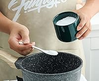 Vista 5 de Tarro de especias de cerámica de color puro simple Caja de condimentos Pote de azúcar con tapa de bambú y cuchara