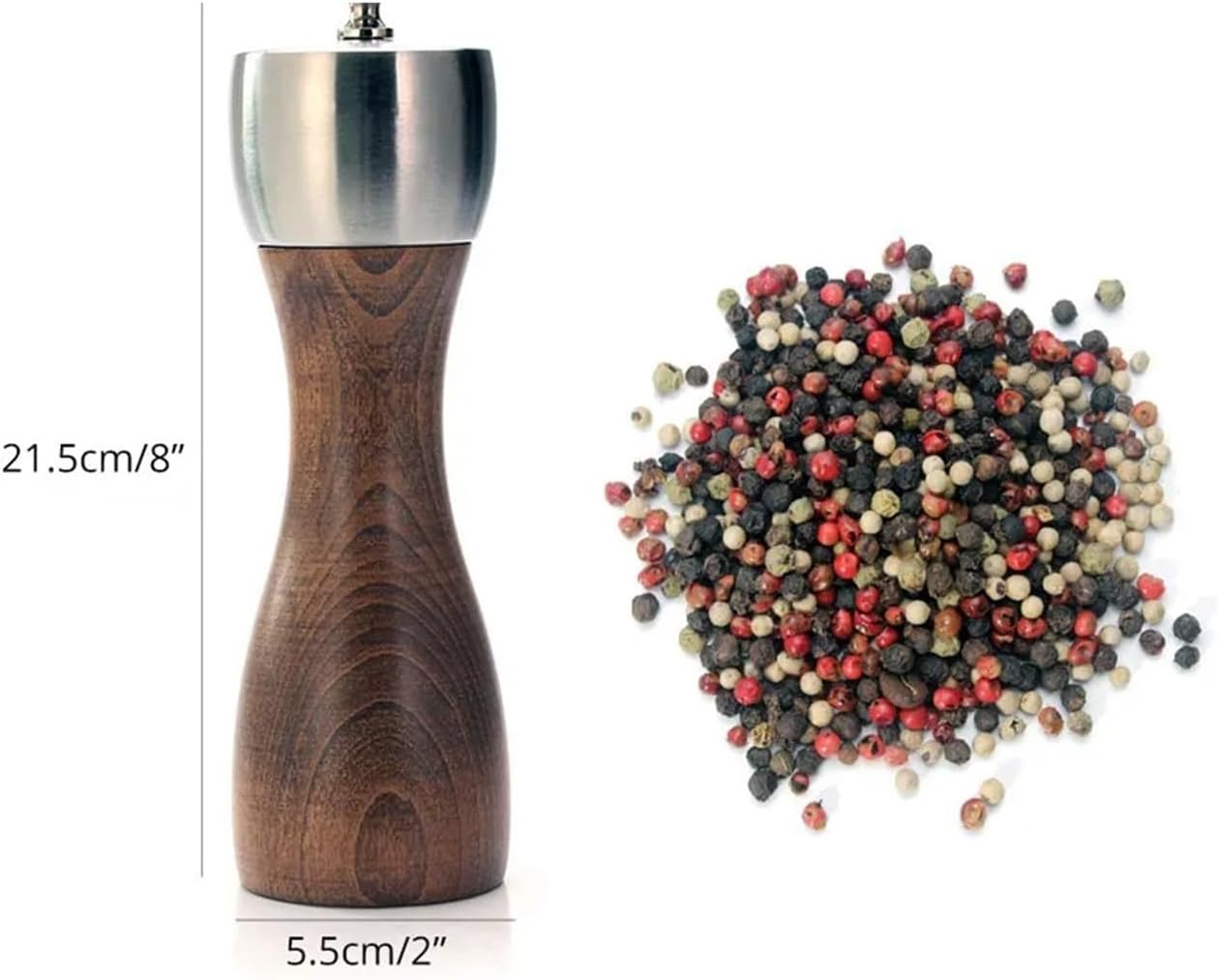 Pepper Salt and Pepper Grinder Steel Rotor Use for Peppercorn, Sea Salt, Pepper(Orange)