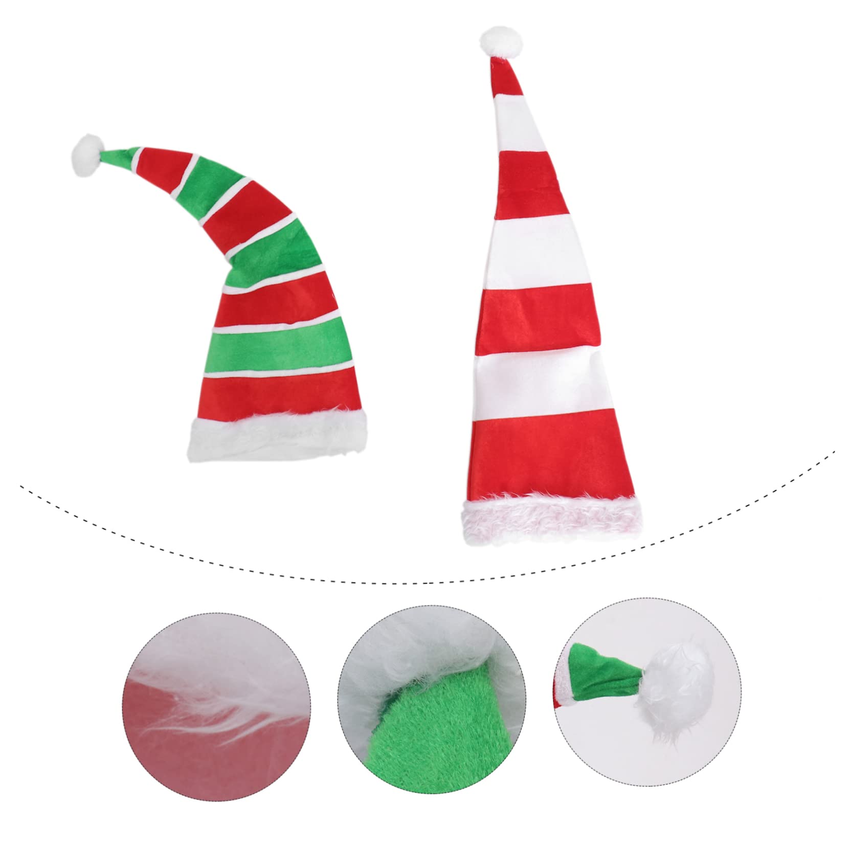 2pezzi Cappello da Elfo Natalizio in Stoffa Accessorio per Costumi da Festa di Natale Decorazione per Festival