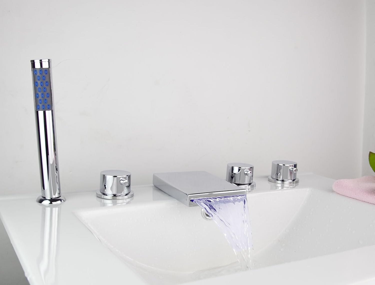 5 Pcs Bathtub Faucet Bathroom Mixer Tap Cranes Chrome 25CC2