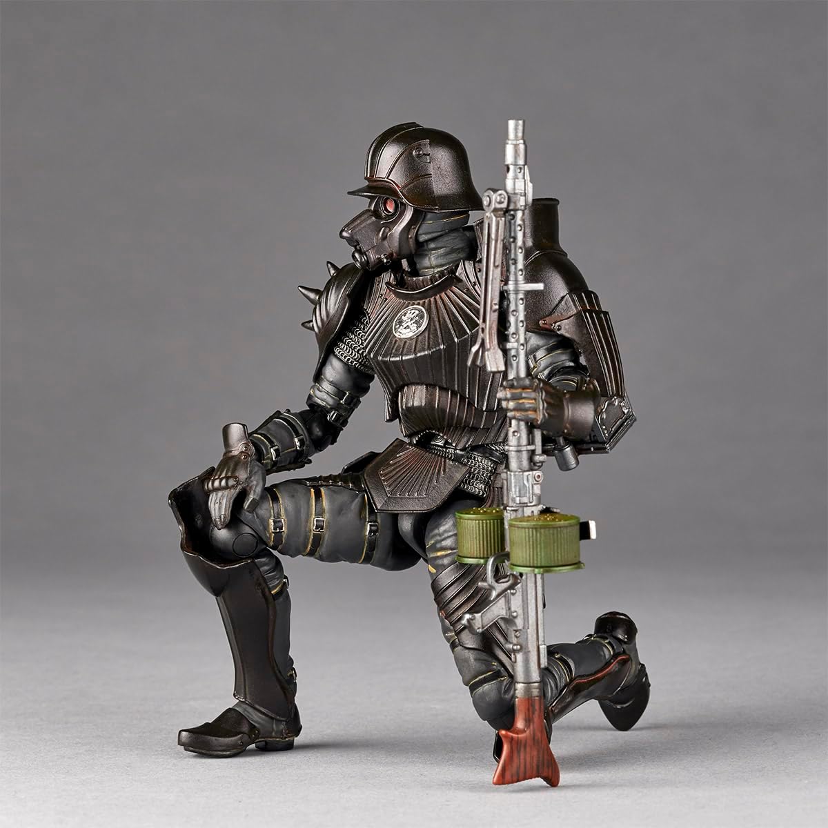 Kaiyodo Takeya-Style Freely Figurine, Protective Gear, 34 Years Special Increased Armor, Black Version, Total Height Approx. 5.9 inches (150 mm), Non-scale, PVC & ABS, Painted Action Figure