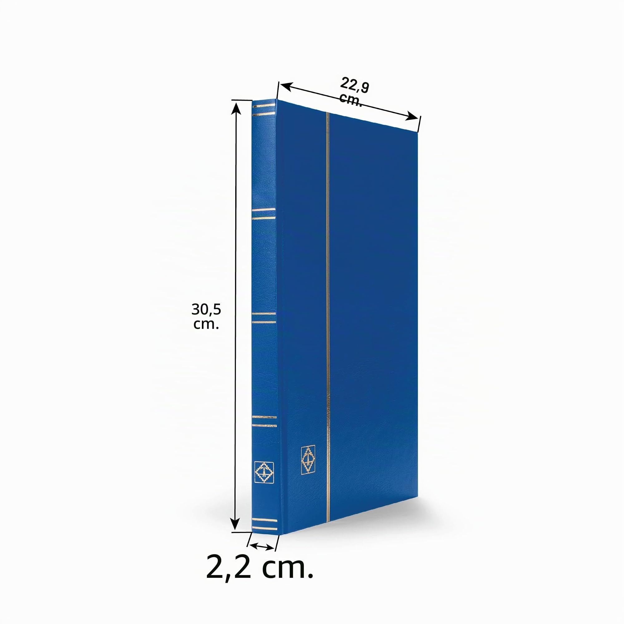 Leuchtturm 337308 Album de Collection de Timbres - Livre à insérer Basic - 32 Pages DIN A4 Noires - Couverture Bleue Non matelassée
