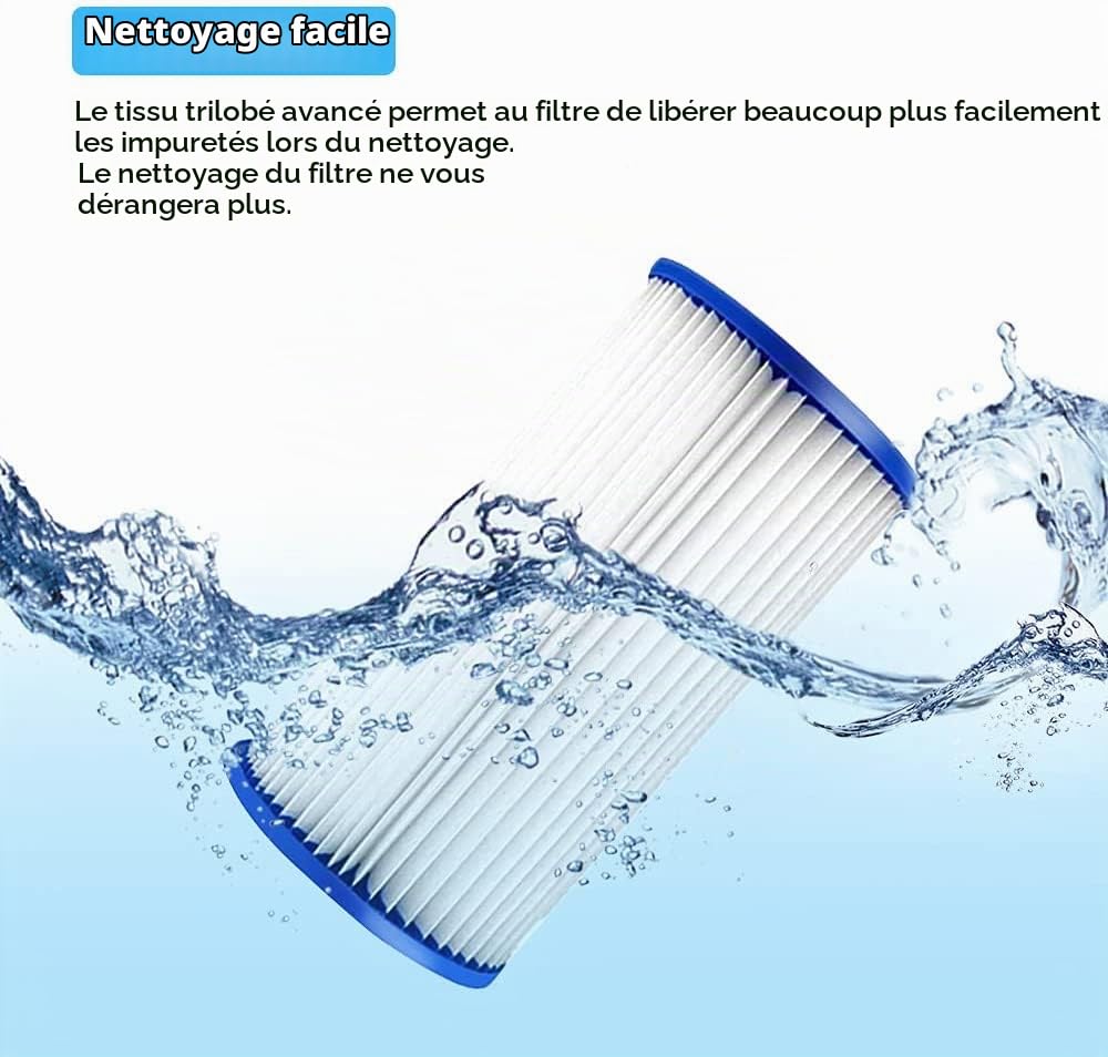 WuYan Lot de Rechange pour Intex Piscine Cartouche de Filtre Type A 29002 de (4 filtres)
