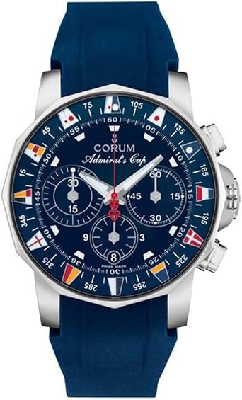 Corum Admirals Cup Uomo 44 mm Cinturino Gomma Blu Saphire automatico  orologio 985.643.20/F373 Ab35 : Amazon.it: Orologi