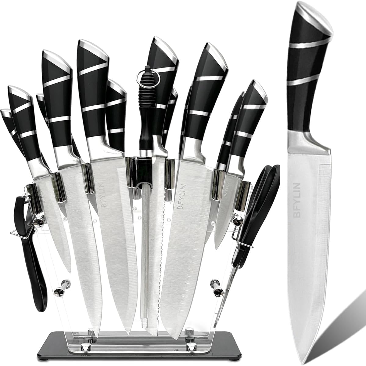Amazon.com: FULLHI 13pcs butcher Knife Set,Japanese Knife Set,Premium ...