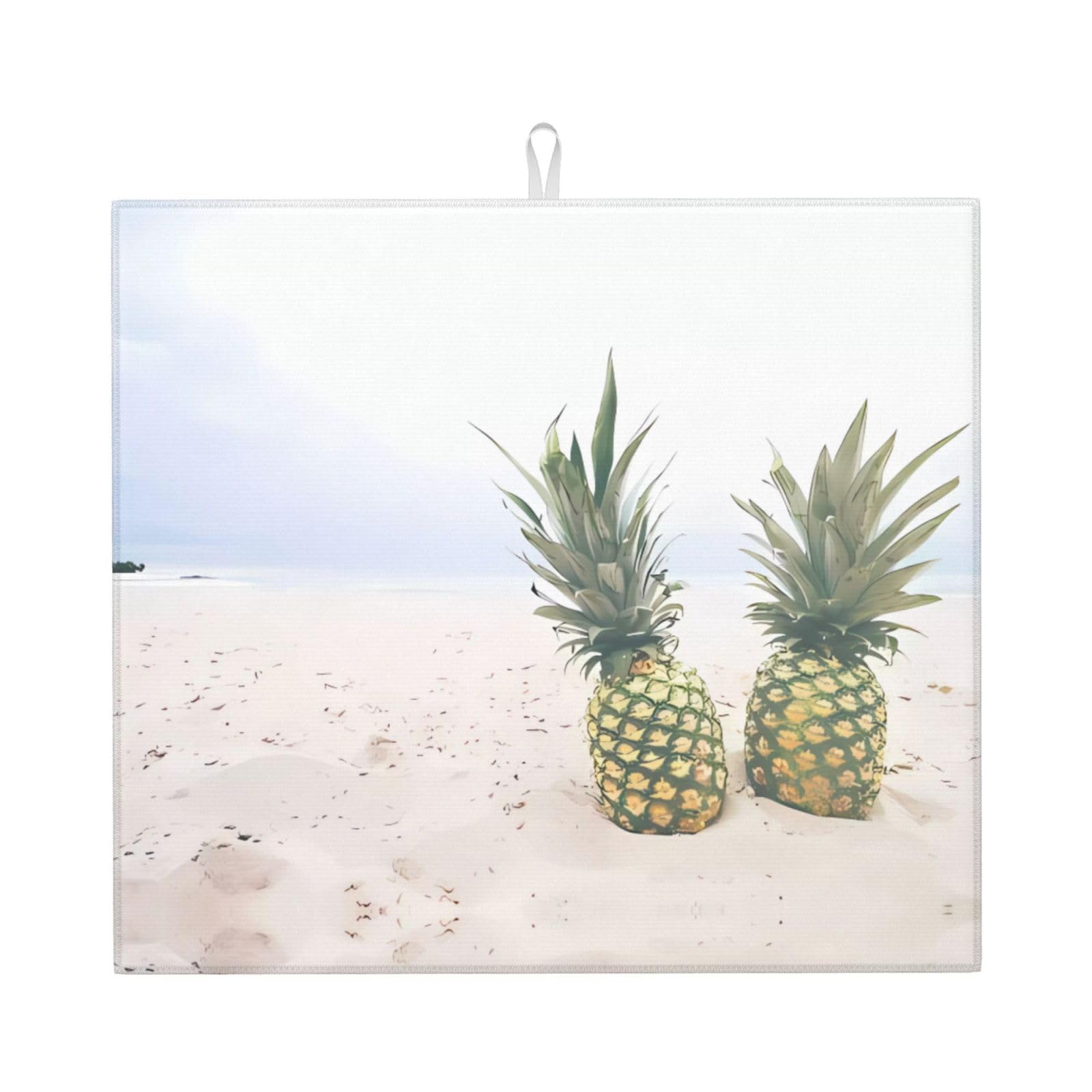 Yyhwhjde Black Pineapple Painting Prints Kitchen Drying Mat – Absorbent Dish Throw For Countertop, Non-Slip Layer With Vibrant Prints, Ideal For Housewarming
