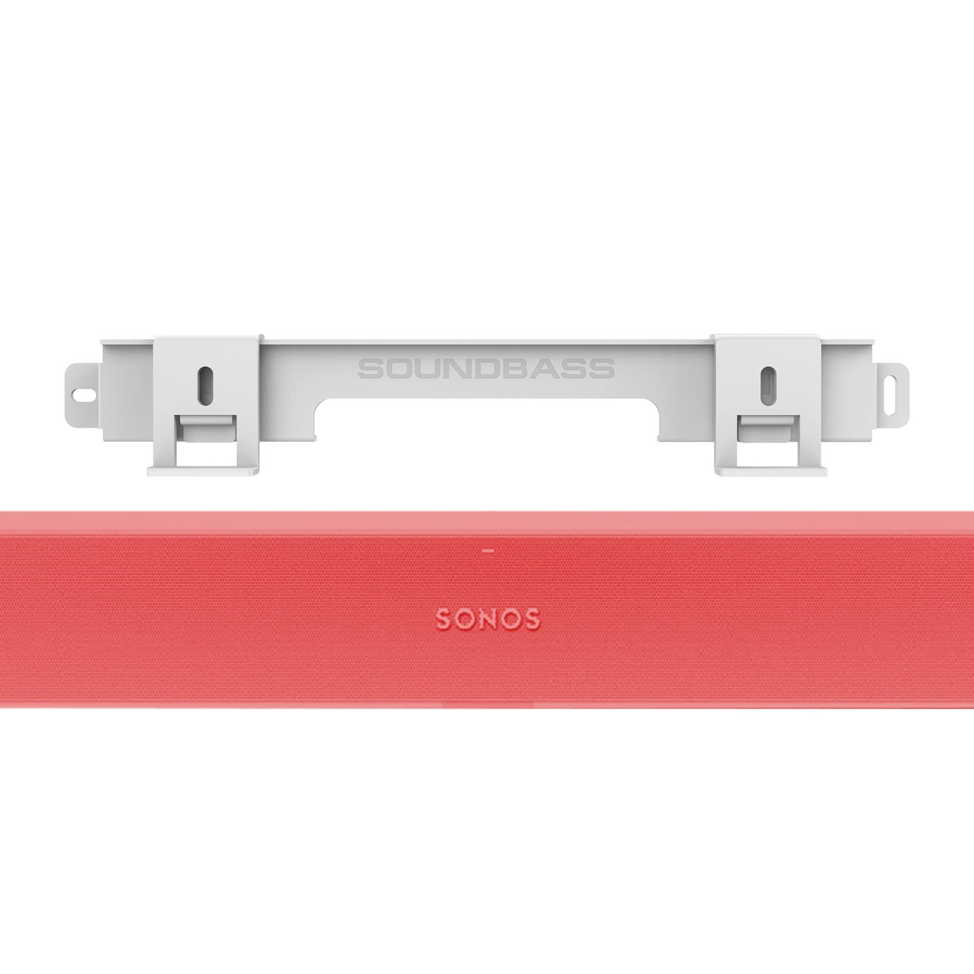 Sound bass Support de Barre de Son pour Sonos Ray, Comprend Tout Le Matériel de Montage, Support Mural Flottant sous TV ou Au-Dessus, Facile à Installer, Blanc