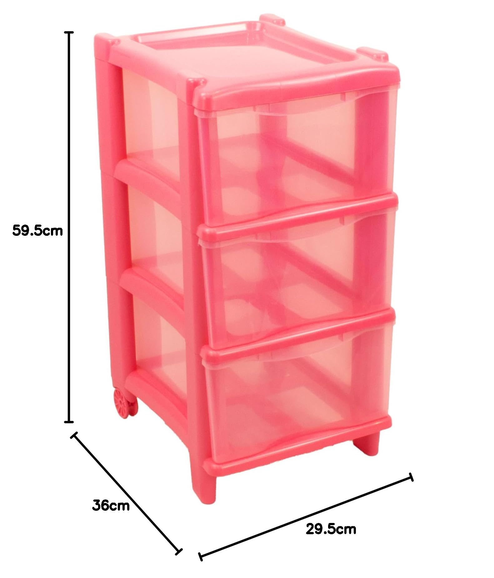Gio'Style Cassettiera Essential Cassie Bimbo | 3 Cassetti | Rosa | H 60 cm | Made in Italy