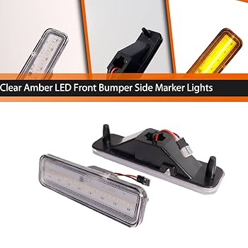 Amazon.com: ADIIL Clear Lens Amber LED Front Bumper Side