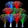 Patelai 16 Pcs LED Fiber Optic Lights Fiber Lamp Centerpiece Colorful Changing Battery Powered Lamp for Halloween Valentine Disco Party Calming Light