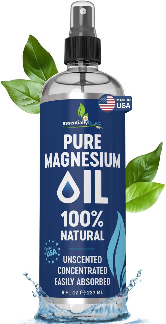 Essentially Based Magnesium Oil Spray | 236ml | Magnesium Spray for Muscles, Restless Legs & Aching Joints | Improve Sleep & Reduces Migraines | Transdermal Magnesium | Magnesium Chloride Oil