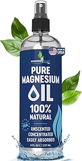 Pure Magnesium Oil Spray 8oz - Topical Magnesium Spray for Sleep & Feet - Extra Strength - USP Grade - 100% Natural and Organic Oil for Muscle Pain & Cramps - Less Sting - Less Itch - Made in USA