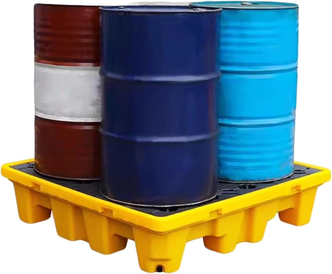 JKJZSALJ Modular Spill Control Platform, Stackable Oil Drum Containment Pallet Tray For Industrial, Supermarket & Restaurant Use - 120X120X10Cm Heavy-Duty Solution,Yellow,120x120x10cm
