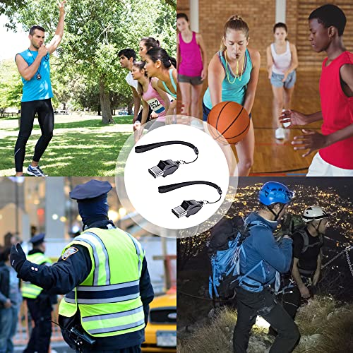 MHwan Silbato, Silbato arbitro Profesional, Silbato de delfín de Alta frecuencia no Nuclear, Juego de Voleibol de Baloncesto al Aire Libre Multifuncional Silbato de árbitro dedicado (2 Juegos) Negro