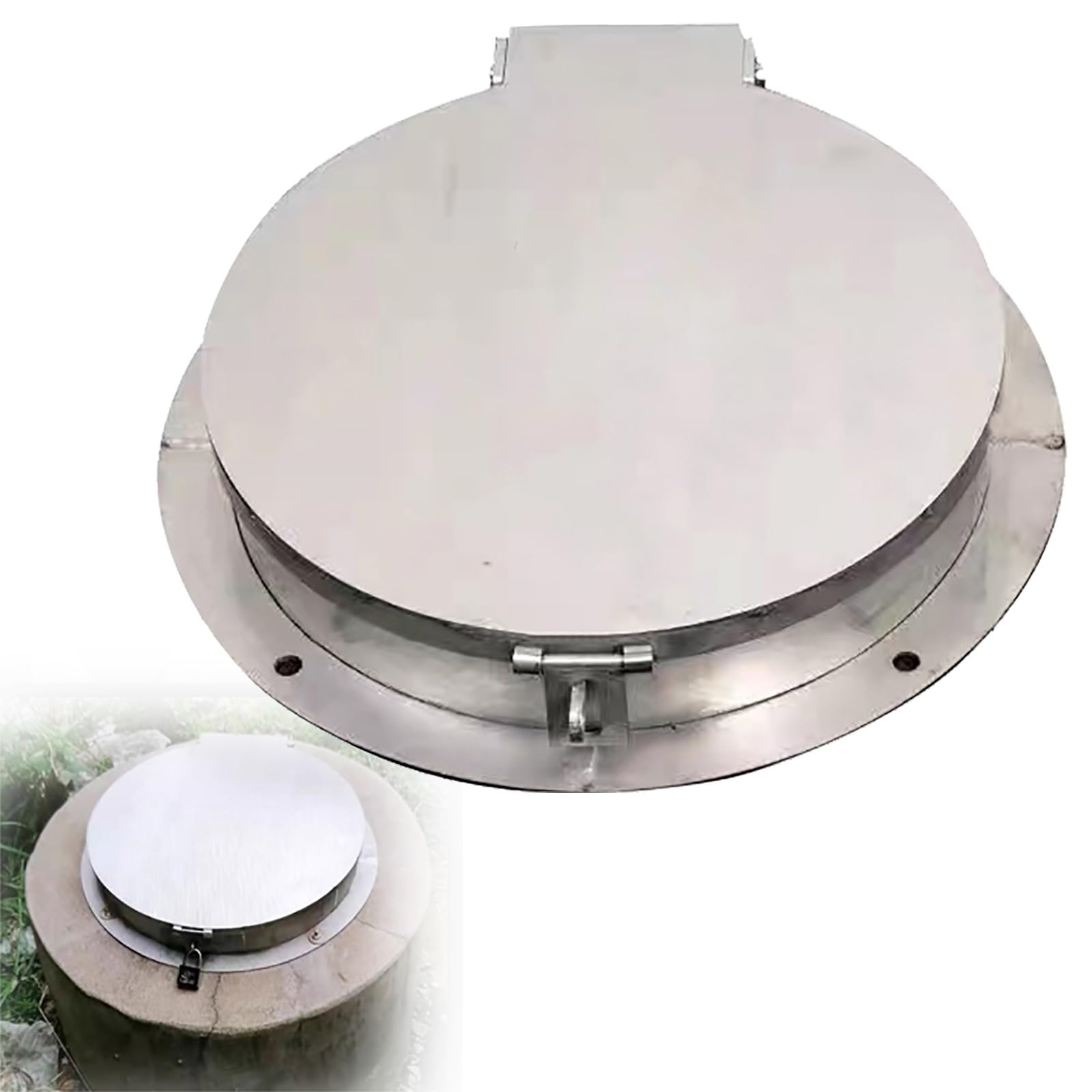 Couvercle pour fosses septiques en inox pour cours et jardins