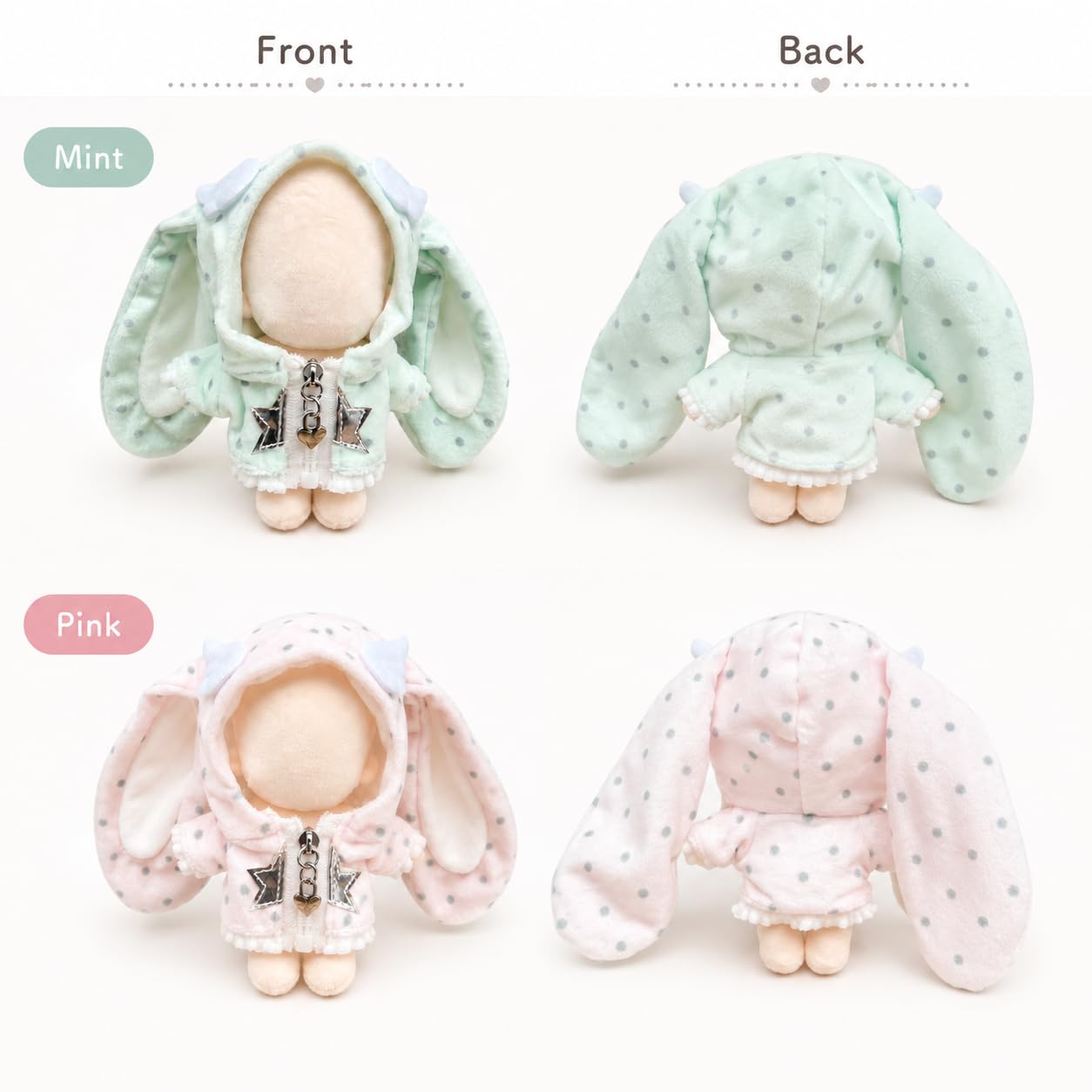 Amazon.co.jp: ジートリガー ぬい服 10cm うさみみパーカー ドット柄