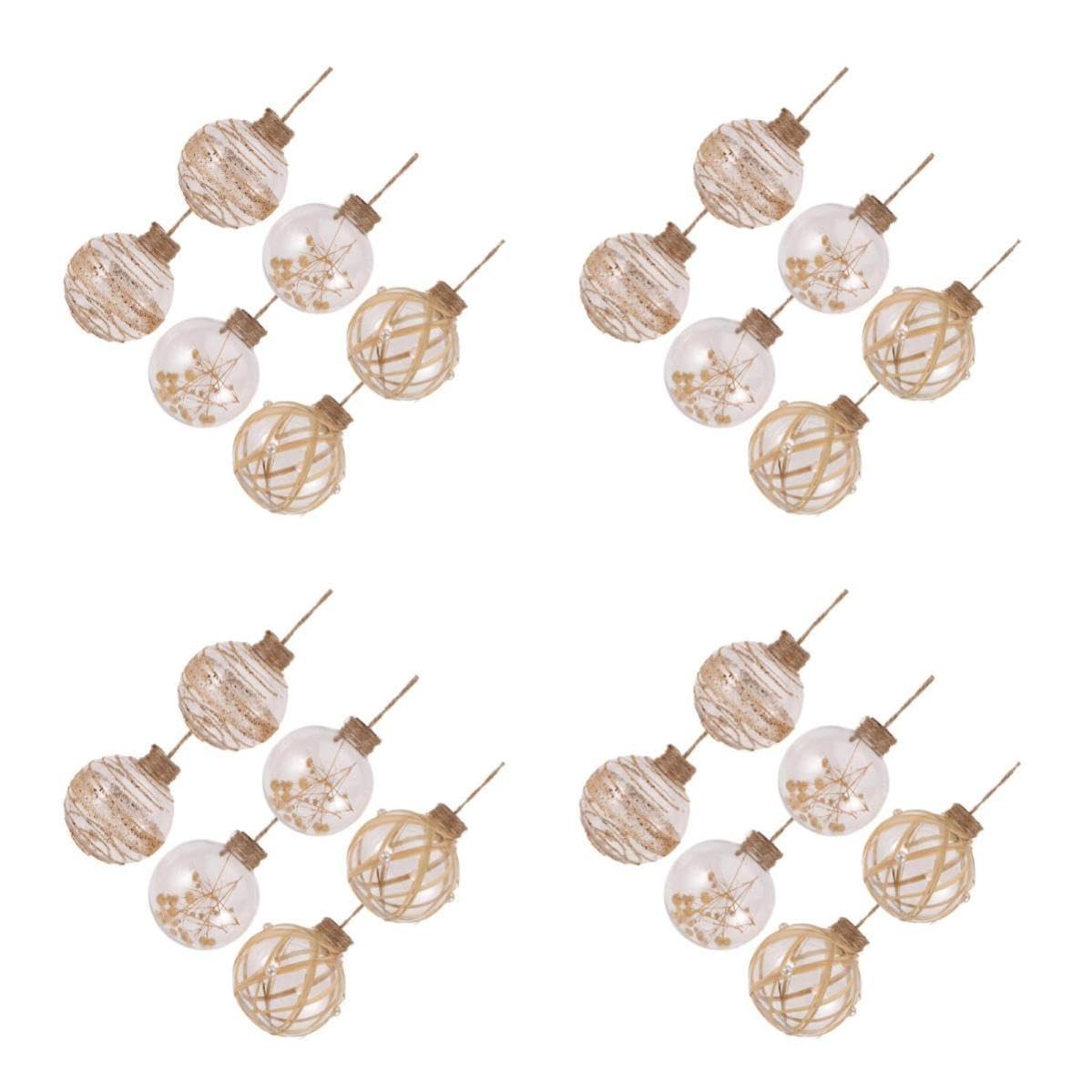 Toyvian 24 Pièces Petites Boules de Noël en Plastique Transparent avec