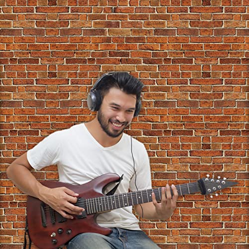 2 Sheets 4.5 X 9 Feet Brick Stone Wall Backdrop Stone Wall Scene Setter Brick Sheet Wallpaper Curtains Door Removable Brick Tablecloth Photo For Winter/Halloween Christmas Party (Retro Red, Brick) #TOP4