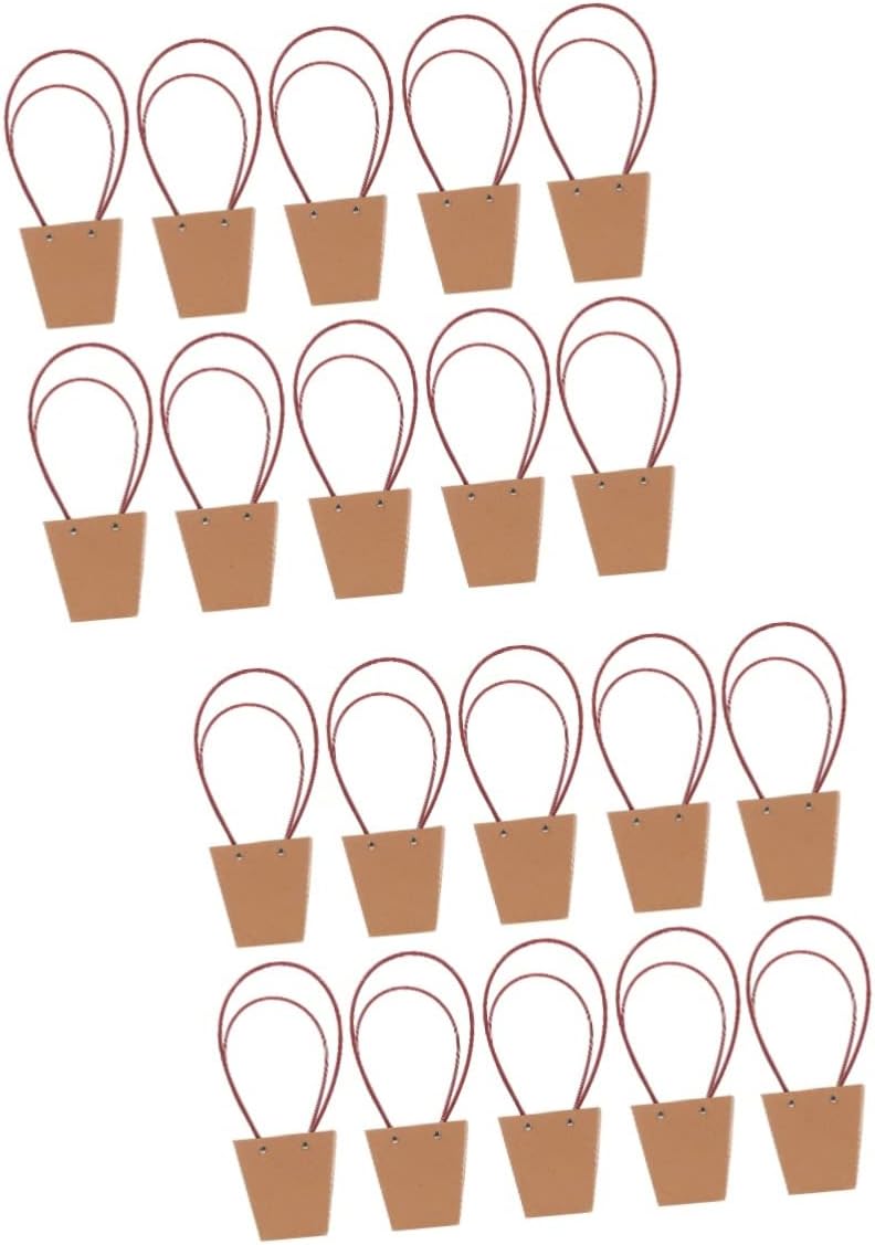 NOLITOY 20pcs Multi-function Handheld Candy Bags for and Festivals Thickened Kraft Wrapping Bags for Takeaway Food Picnic and Shopping