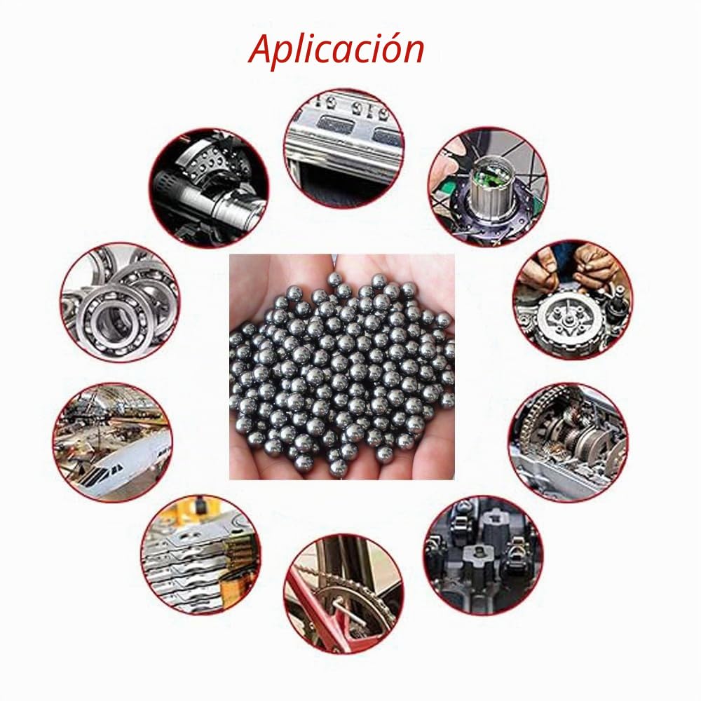Rodamiento de Bolas de Acero, 200 Piezas Bolas de Cojinete, Bolas de Acero de, Juego de Rodamientos Bolas, Bolas de Acero para Rodamientos, Bolas de Rodamiento, Bolas de Acero (Plata)