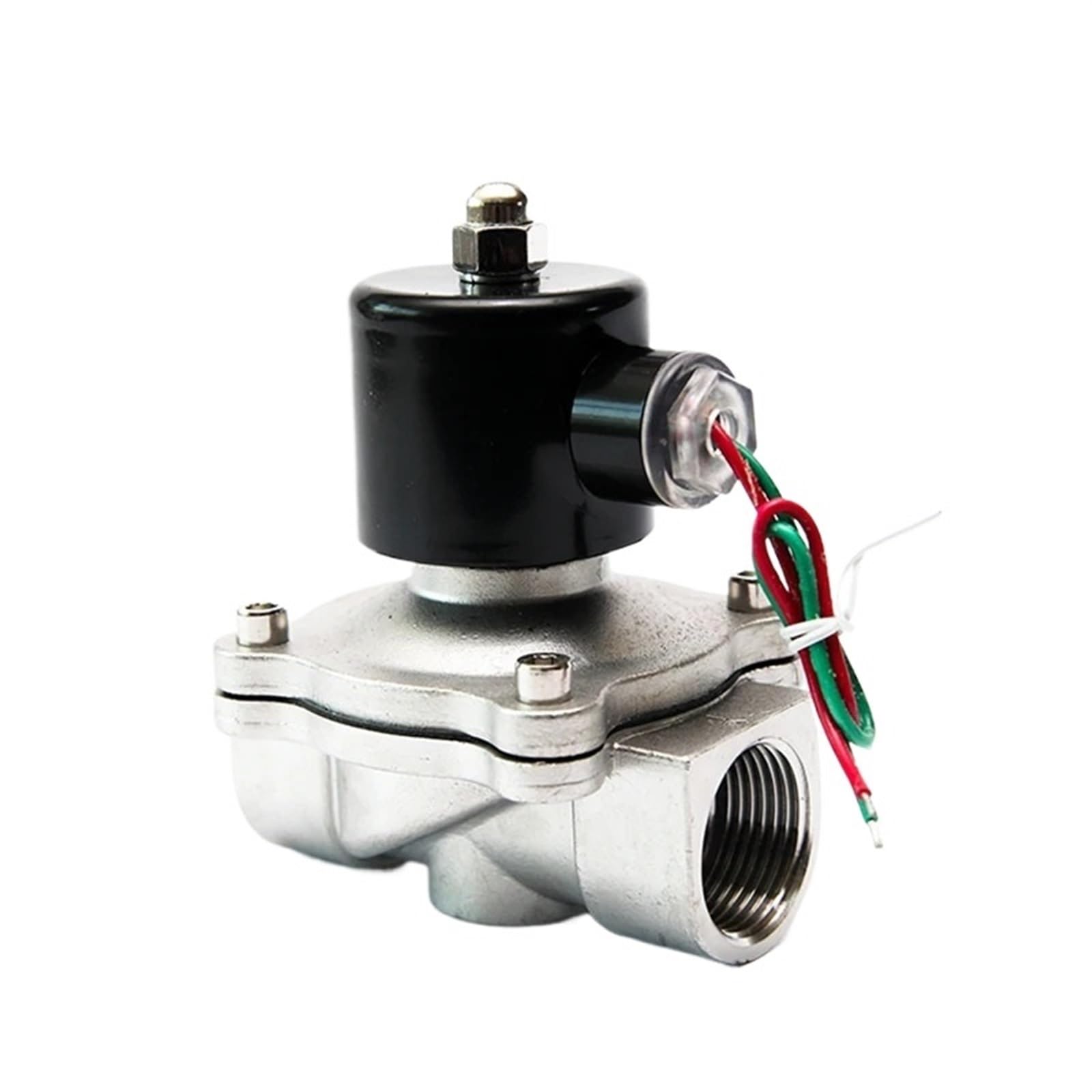 Válvula solenoide eléctrica de acero inoxidable 304 normalmente cerrada DN25 de 24V BSP