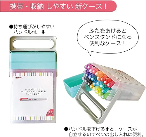 Miniatura 2 de Zebra Mildliner WKT7-25C-BOX Highlighter, 25 Colors, Box Case Included