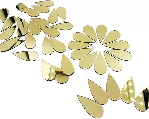 Miniatura 2 de CHENRUI 100pcs largo lágrima espejo mosaico azulejos artesanía espejos (plata)