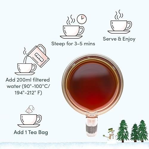 Miniatura 6 de Calendario navideño de Adviento 2021 de tés VAHDAM, 24 variedades de té con 120 bolsas, ingredientes 100% naturales, regalos de Navidad para hombres