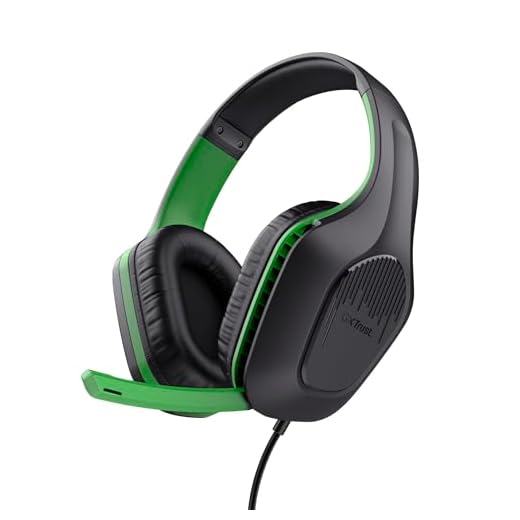 Trust Gaming GXT 415PS Zirox Leichtes Gaming Headset für Xbox Series X/S mit 50-mm-Treiber, 1,2 m Kabel, 3,5-mm-Audioanschluss, Over-Ear Kopfhörer mit Kabel - Schwarz/Grün