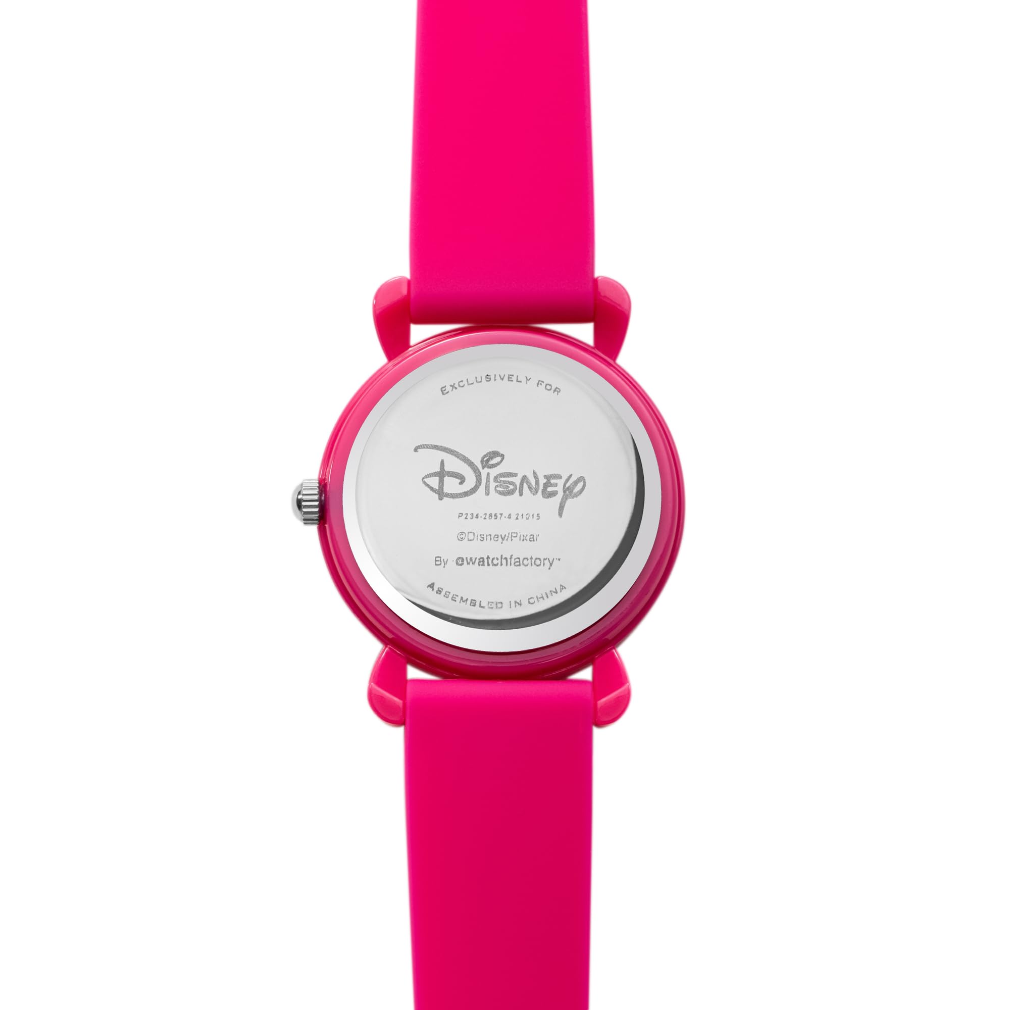 Disney Orologio analogico al quarzo con cinturino in silicone per insegnante di tempo in plastica per bambini, Rosa