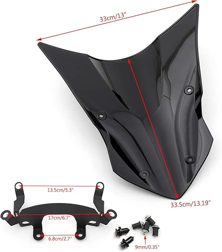 Miniatura 3 de Mad Hornets Parabrisas ABS para Kawasaki Z900 Z 900 (2017-2018) Negro