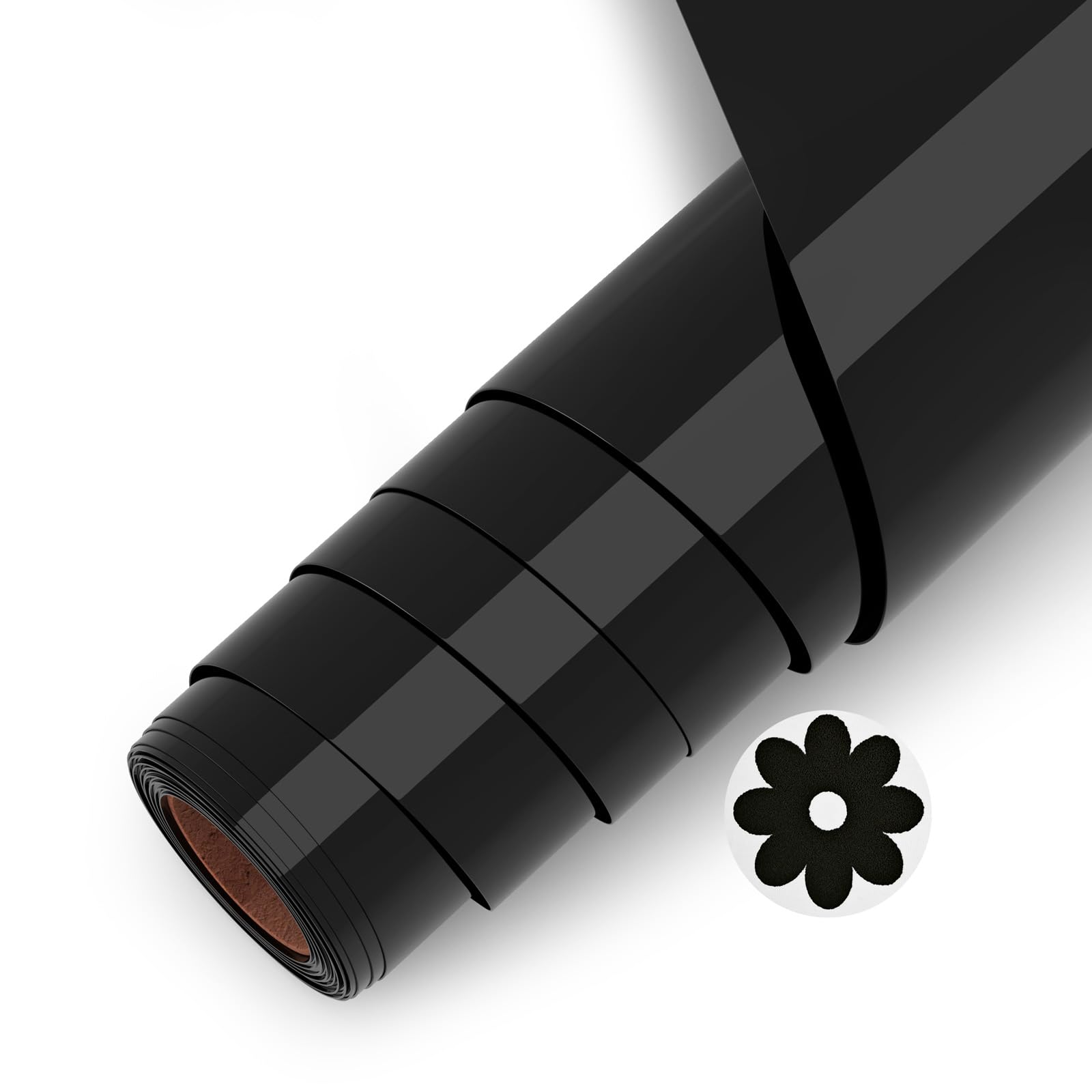 Vinile Termoadesivo per Tessuti, Vinile Nero 3d puff htv Rotolo 25 X 244cm, termovinile per tessuti il Design del Vinile di Calore per T-Shirt, Cappelli, borse, facile da usare