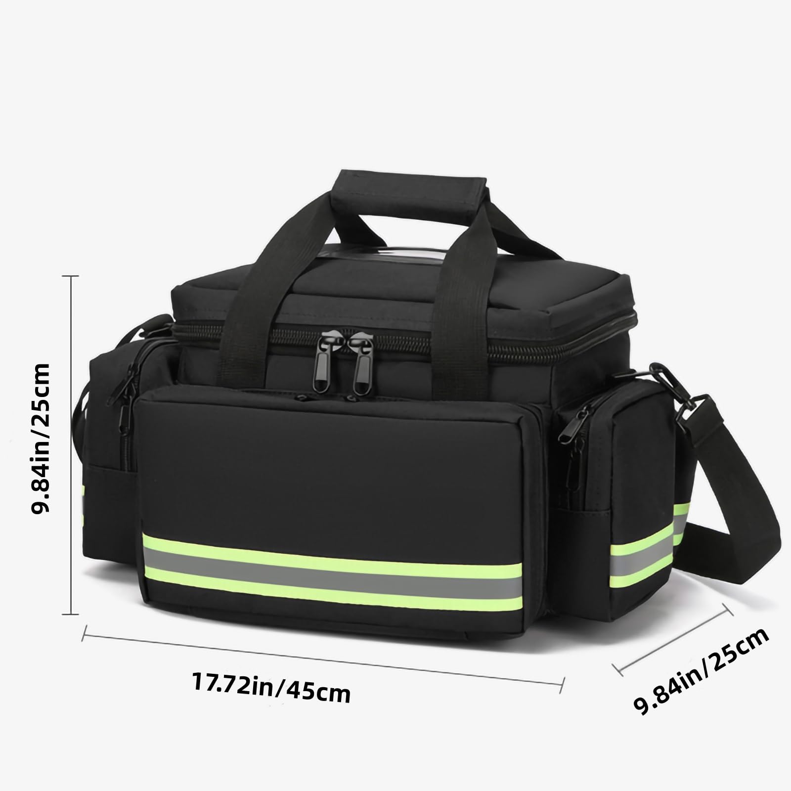 Notfalltasche für medizinische Trauma, leer, Deluxe, große Erste-Hilfe-Tasche mit abnehmbaren Trennwänden, ideal für EMT, EMS, häusliche Gesundheitspflege, Schwarz , One Size, modisch