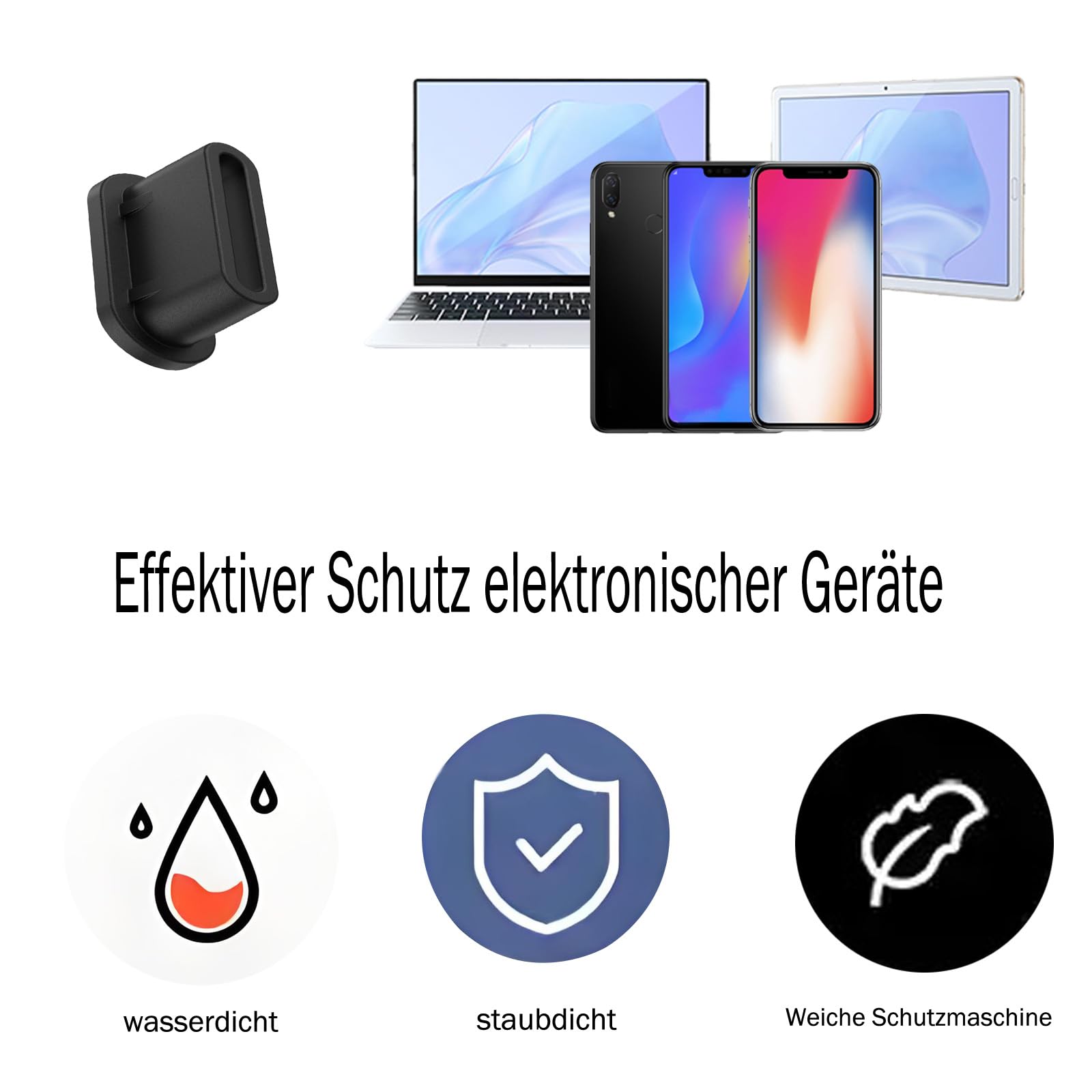 NEODTX USB C stofbescherming stoppers, 12 stuks, siliconen hoes, USB 3.1 type C-poort voor de meeste type-C mobiele telefoons, tablets, accessoires, iPhone 15 16 pro max Google Samsung Galaxy Xiaomi