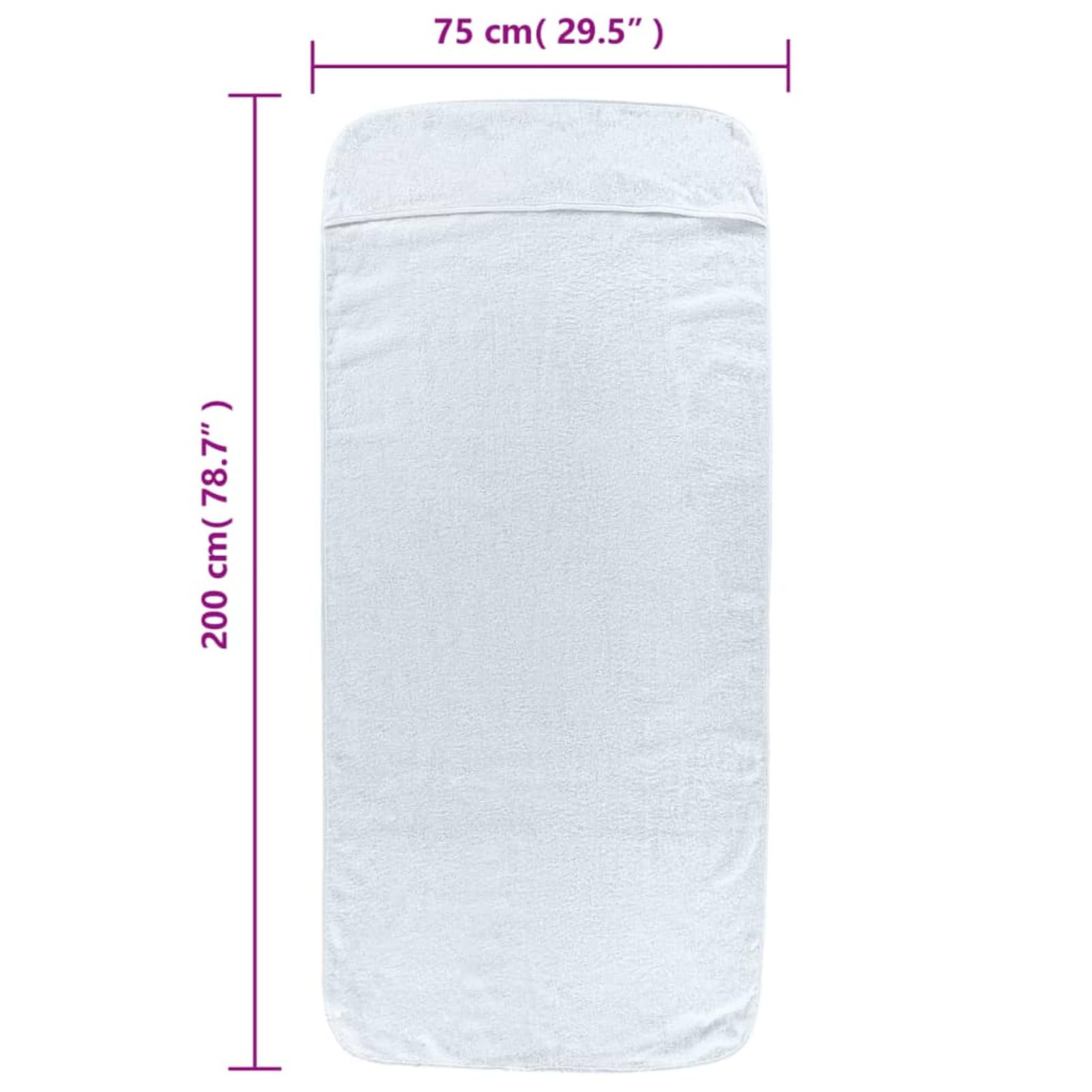 Asciugamani da Spiaggia 2 pz Bianchi 75x200 cm Tessuto 400 gsm,Telo Mare Microfibra – Leggero,fine e ad Asciugatura Rapida - Asciugamano Microfibra Grande - Telo Mare XXL - 100% Riciclato