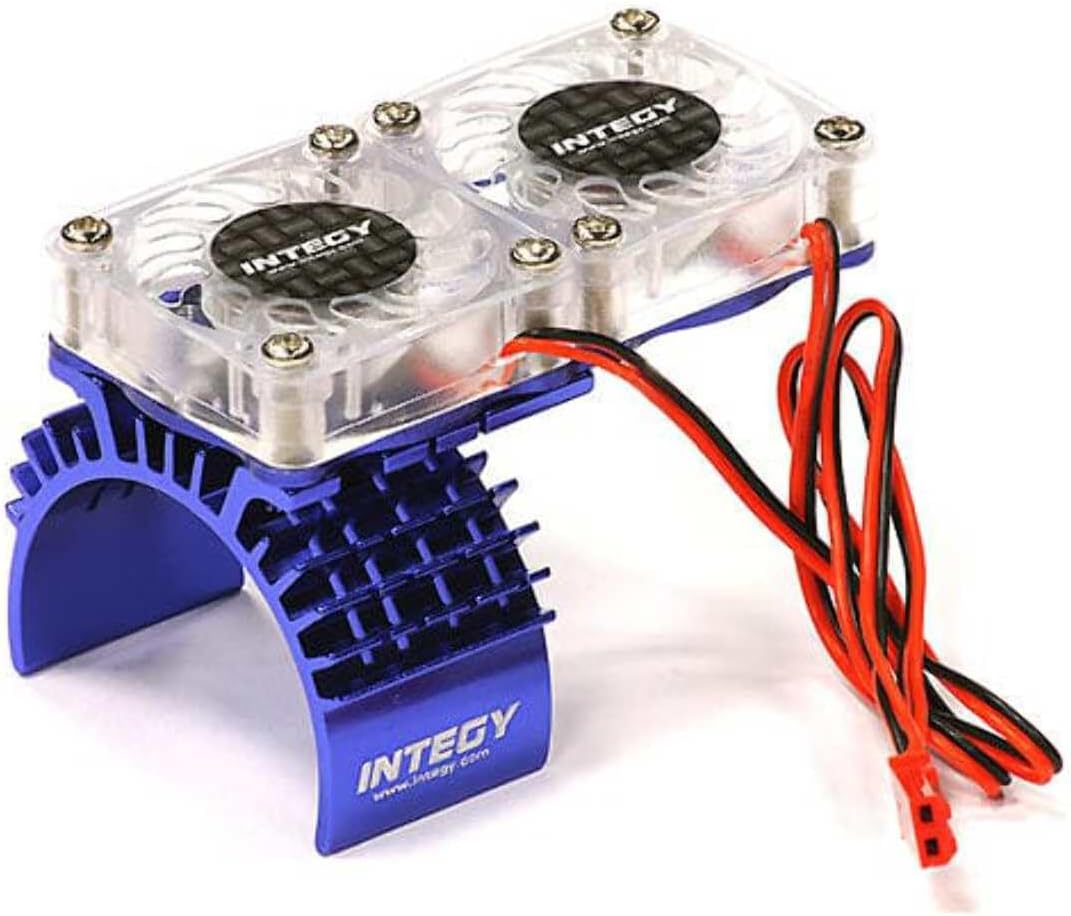 Blue Motor Heatsink w/Twin Cooling Fan for Traxxas 1/10 Scale Slash 4X4 (6808)