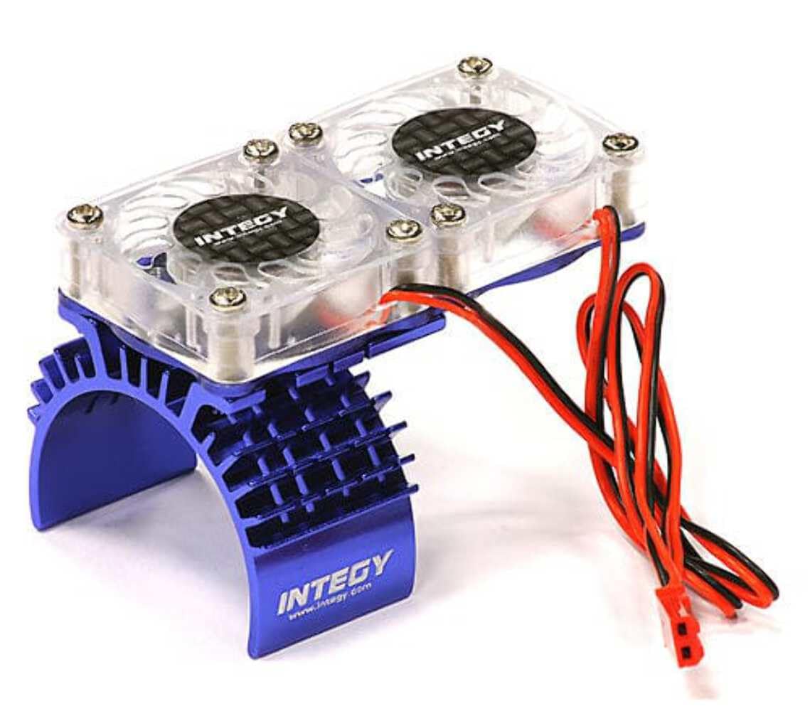 Blue Motor Heatsink w/Twin Cooling Fan for Traxxas 1/10 Scale Slash 4X4 (6808)