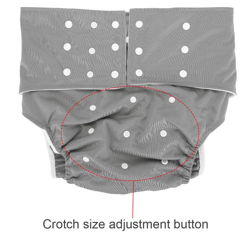 Pantaloni per Pannolini per Pannolini per Adulti Regolabili Contro L'incontinenza, Coperture per Adulti Lavabili Pannolino di Stoffa per Adulti Pannolino Lavabile per Adulti (Grigio)